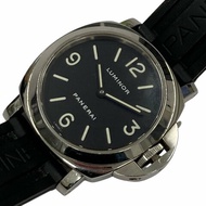 PANERAI 沛納海 LUMINOR BASE 44mm 手動上鍊機械腕錶 PAM00112 不鏽鋼 黑色/銀色