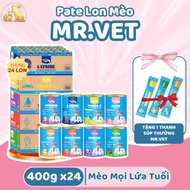 [Combo of 24 Cans] Mr.Vet Pate Cat Food Can 400G Digestion, Bright Eyes, Smooth Fur, Increase Resist