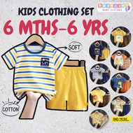 Kids Clothing Set Baby Short Sleeve Baju Budak Lelaki Perempuan Baju Baby Boy Girl 3 Months-6 Years