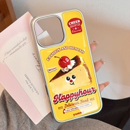 case for iphone xr 11 12 13 14 15 16 pro max plus air back cover cheese cake pattern tpu case resin 