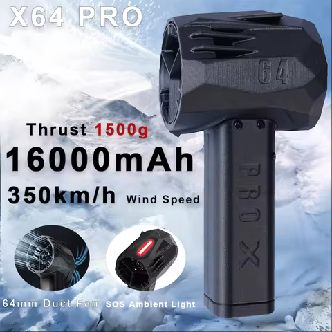 X64PRO Violent Mini Blower 16000mAh Violent Turbo Jet Fan Powerful Car Dust Blower 64mm Duct Fan Thr