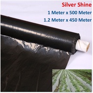 Silvershine 1M x 510m / 1.2M x 400M Irrigation Silver shine Roll Plastik Fertigasi Penutup batas