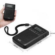 "(USED) FM Pocket Radio, InLife Portable Digital Radio Alarm Clock Mini Digital  Tuning Stereo Radio Receiver with 3.5mm