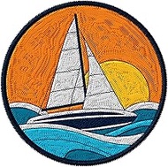 Sailing Patch Embroidered Iron on Patches for Clothes Backpacks Bags Jeans Jackets Size 3" ID45095