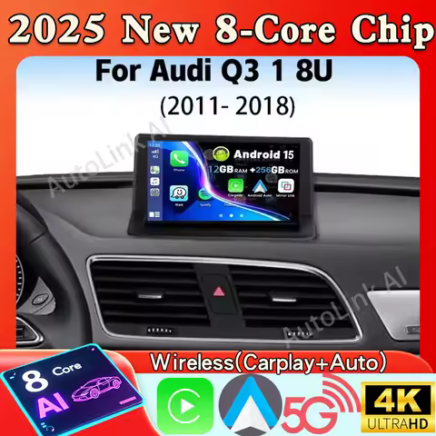 Android 15 For Audi Q3 1 8U 2011 - 2018 2K QLED Android Car Radio Multimedia Video Player GPS Stereo