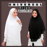 🔥Tudung Sarung 2 Layer & 3 (4XL )Heavy Chiffon Awning Scuba/Tudung Sarung Labuh Hitam & Puthi 2 & 3 