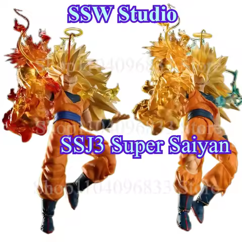 New SSW Scouti Workshop Dragon Ball SHF Super Saiya SSJ3 Super Saiyan Head Sculpture Special Effect 