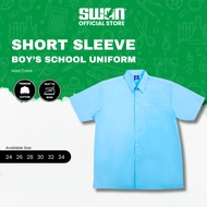 SWAN Premium Hard Collar Blue Shirt Short Sleeve School Uniform