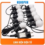 G50 LED light string, clear bulb - Warm white opaque bulb, 5m long - 10 bulbs / 10m - 20 bulbs