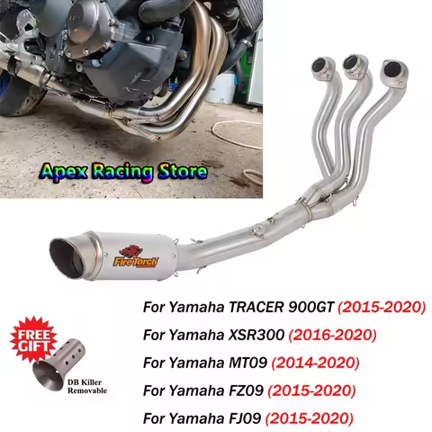 Motorcycle Exhaust Escape Modify Front Link Pipe DB Killer Full Systems For Yamaha MT-09 FZ-09 FJ09 