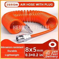 15M/12M/9M/6M/3M 8X5mm Polyurethane Flexible PU Recoil Hose Tube PU Air Compressor Hose Tube