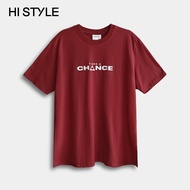 HI STYLE Men Graphic Short Sleeve T-Shirt - Maroon - HSL510590
