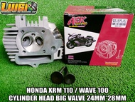 AEK HONDA XRM 110 / WAVE 100 CYLINDER HEAD BIG VALVE 24MM*28MM 100% THAILAND MADE