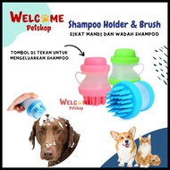 SAMPO Pet Dog Cat Shampoo Brush Holder Comb Bath Shower Shampoo Brush