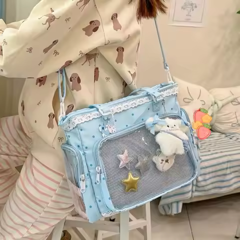 New Y2K Anime Dot Ita Shoulder Bag Two-dimensional Crossbody Bag Cute Girl Transparent Bag Otaku DIY