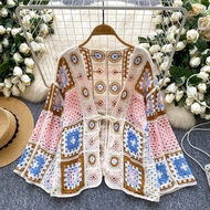 Cardigan Bohemian Colorful Lace Knitwear Knitwear Woman Cardigan Woman Korean Style