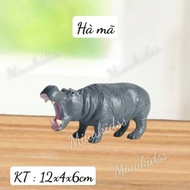 Plastic hippo toy for children - size 12x4x6cm