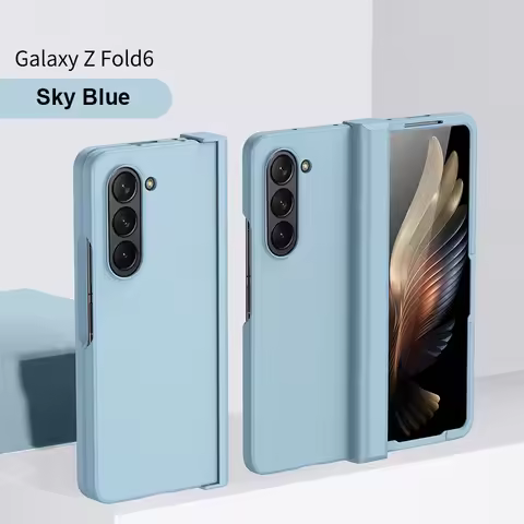 Skin Feel Hinge Case for Samsung Galaxy Z Fold 3 4 5 6 7 ZFold7 ZFold6 Protection 3-piece Set Shockp