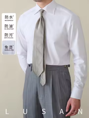 Mr. Deer San Gentry Italian Windsor Collar Long-sleeved Non-ironing Shirt Skin-friendly Three-proof 