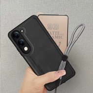 2 in 1 Case HP VIVO Y04 Y29s 5G Premium Leather Casing with 9H Protector Ceramic Anti-Scratch and St