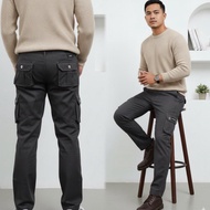 Meaning Circle Cargo Men's Long Regular Fit Twill Thick Non Stretch Product Guarantee Dark Grey