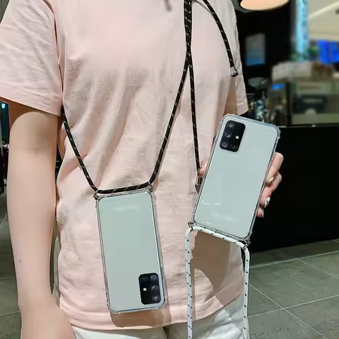 Crossbody Necklace Case for OPPO Realme 8 X3 6 Pro X50 XT X2 Neo Lite 5 Find X5 Reno 3 Rope Lanyard 