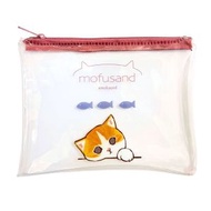 日本 Mofusand袋 鯊魚貓 透明小銀包錢包硬幣袋 (Pink) 平行進口