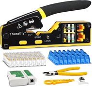 ZOERAX RJ45เครื่องมือจีบผ่านอีเทอร์เน็ต Crimper สำหรับ Cat5e Cat6ปลั๊กแบบโมดูลาร์All-In-One Cat6เครื