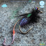 SUHUHD 2pcs Trout Jigs, Fly Fishing Hook Flies Tackle Bionic Fly Fishing Bait, Creativity Fishing Ac