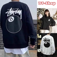 Men's and women's couple sweater with number 8 printed. High-quality autumn-winter cotton sweatshirt