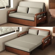 折疊梳化床 沙發床 小戶型伸縮沙發油蠟皮 棉麻 多功能sofa