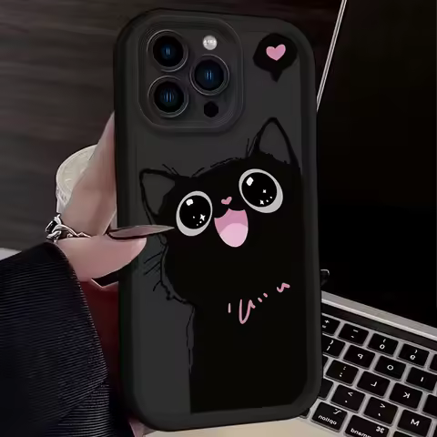 Cute Black Cat Phone Case For Infinix Hot Note 70 80 90 60 50s 50x 50 40s 40 GT 20 30 Smart 10 9 8 7