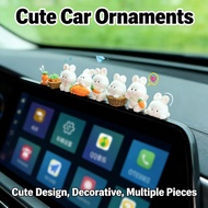 Ornaments Car Dashboard 6 pcs Car Decor Duck Model Car Center Console Rabbit Decor Interior