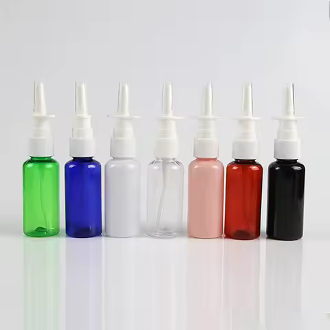 50pcs/lot 10ml 20ml 30ml nasal spray bottle nasal medical spray bottles Green Pink Blue Clear White 