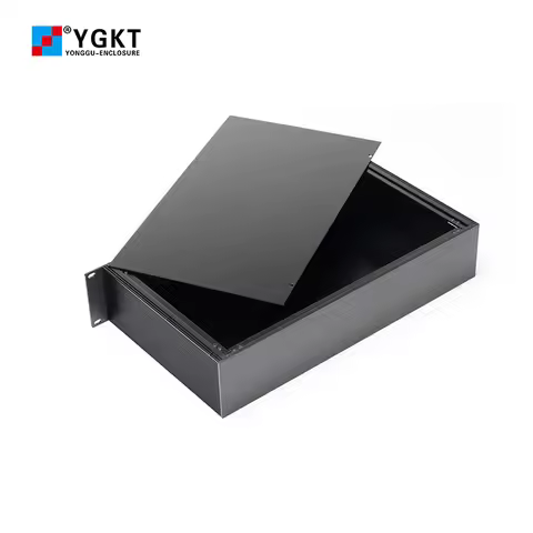 Customized Controller Sheet Metal Enclosure Aluminum Industrial Electronics Case 19 Inch 2U Rack Mou