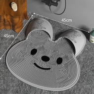 mat rub back massage mat exfoliate feet remove dead/Shower Foot Scrubber Mat Silicone Rabbit Bathroo