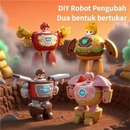 Children Transforming Robot Burger French Fries Ice Cream King Kong Mecha Assembling Toys Educationa