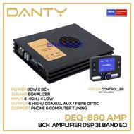 DANTY DSP DEQ-890AMP | 8CH Amplifier DSP 31 Band EQ DSP Built-in Amplifier | Car DSP Equalizer 31Ban