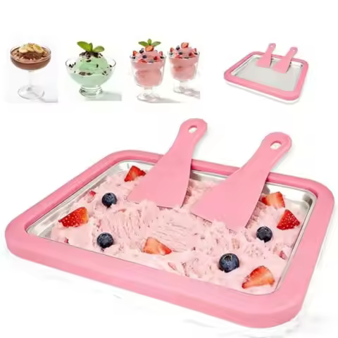 Rolled Ice Cream Maker, Instant Ice Cream Maker, Instant Gelato Pan/Roll, Food Grade SUS304 Stainles