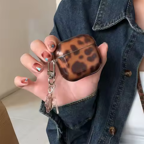 For Apple Airpods 4 Pro 2 3 Case Fashion Amber Leopard Print Headphone Cover For Airpod Pro 2 Cases 