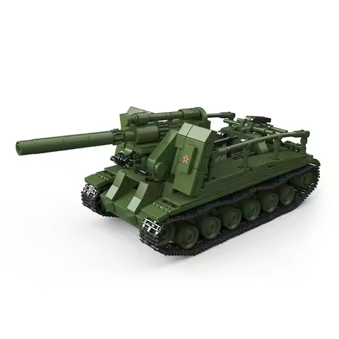 Military World War Building Blocks Army Soviet Union: S-51 Self-Propelled Artillery Bricks Toys For 