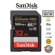 SanDisk Extreme Pro SD Card SDHC 32GB (SDSDXXO-032G-GN4IN) ความเร็วอ่าน 100MB/s เขียน 90MB/s เมมโมรี่การ์ด SDCARD แซนดิส รับประกัน Synnex lifetime