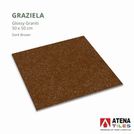 Keramik Atena Tiles 50x50 motif granit tipe Graziela black / brown