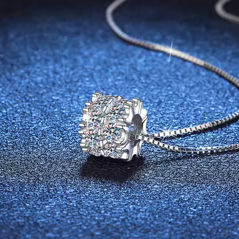 luxury 18K white gold and platinum PT950 full diamond D color moissanite necklace chain small waist 