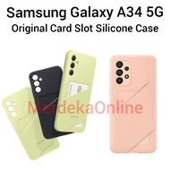 Samsung Galaxy A34 5G Original Silicone Case Card Slot Casing Cover