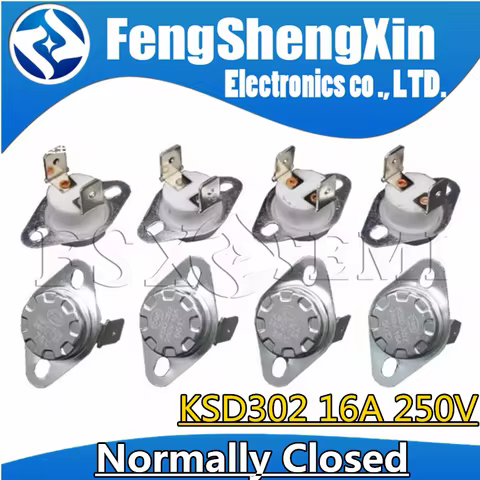 KSD302 16A 250V Ceramic KSD301 Normally Closed Temperature Switch Thermostat 40 55 65 75 90 100 110 