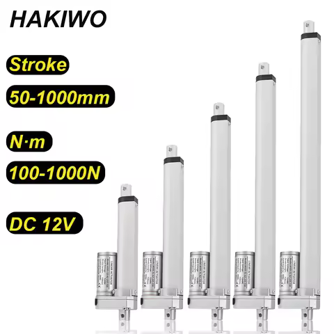 HAKIWO 12V Linear Actuator Customizable 150mm 300mm 500mm 700mm 1000mm Stroke 1000N Solar Tracker Mo