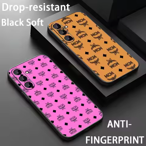 Luxury fashion brand M-mcm Phone Case For Samsung Galaxy S26 S25 S24 S23 S22 S21 Plus Ultra Fold A S