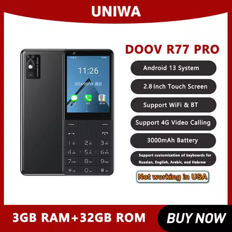 DOOV R77 pro 4G Smart Touch Screen 2.8 Inch Keypad Mobile Phone 3GB+32GB 3000mAh Android 13 Whatsapp
