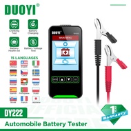 DUOYI DY222 Car Battery Tester 12V 24V CCA Load Tester Cranking Test Charging Tool Data Review Automotive Battery Analyzer